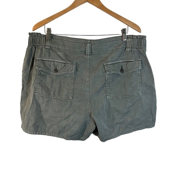 Old Navy Sage Green Shorts XL Elastic Waist 100% Cotton Pockets Cargo Casual - Picture 2 of 4